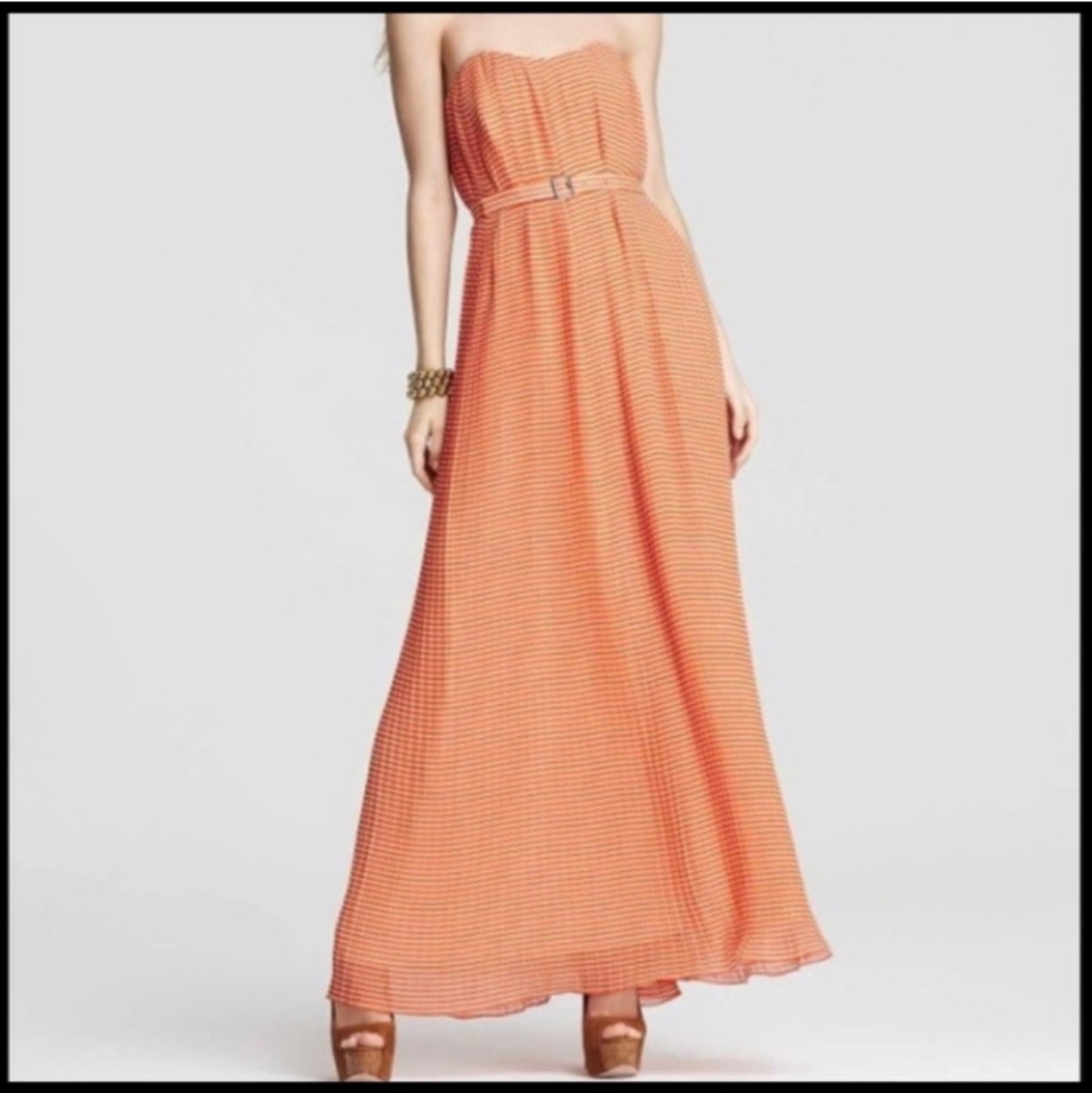 French Connection Primrose Stripe Strapless Maxi - Sz 4/UK 8